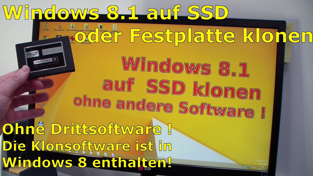 Windows 8.1 Festplatte auf SSD / HDD kopieren klonen ohne Extrasoftware - [English subtitles]