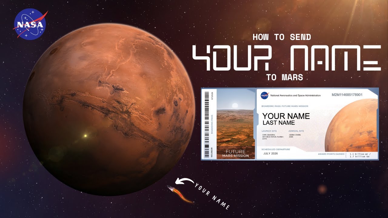 How to send your name to mars 🚀 (free boarding pass from Nasa)