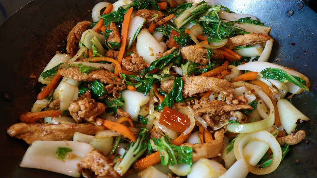 Stir Fry Chicken with Pok Choi and Carrots (Easy 1,2,3)