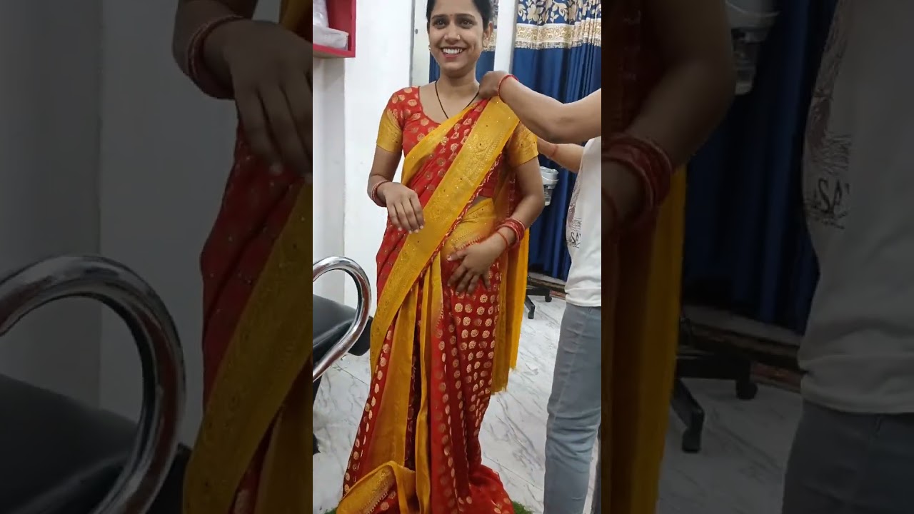 आज हम आपको साड़ी पहनना सिखाएंगे, you must watch , very interesting #trending #viralvideo #bridal