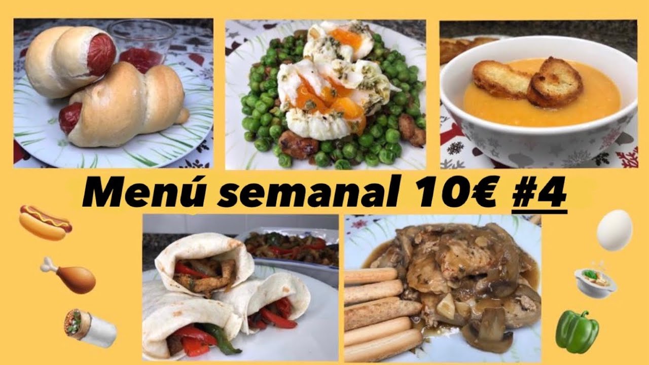 Menú SEMANAL por 10€ (nº4). Recetas FÁCILES y DELICIOSAS🤤