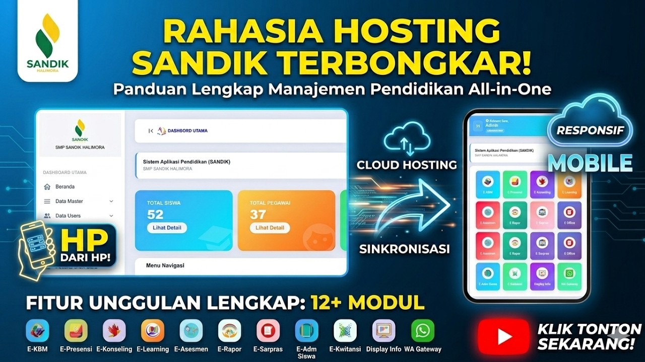Tutorial 🔥🔥🔥 | Hosting Aplikasi manajemen pendidikan SANDIK 10 Fitur dalam 1 Aplikasi