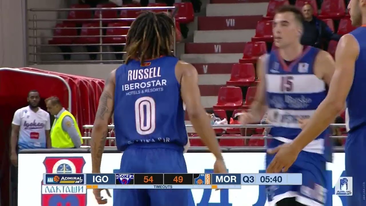 Daron Russell made 9 three-pointers on his debut (Igokea m:tel - Mornar-Barsko zlato, 1.10.2022)