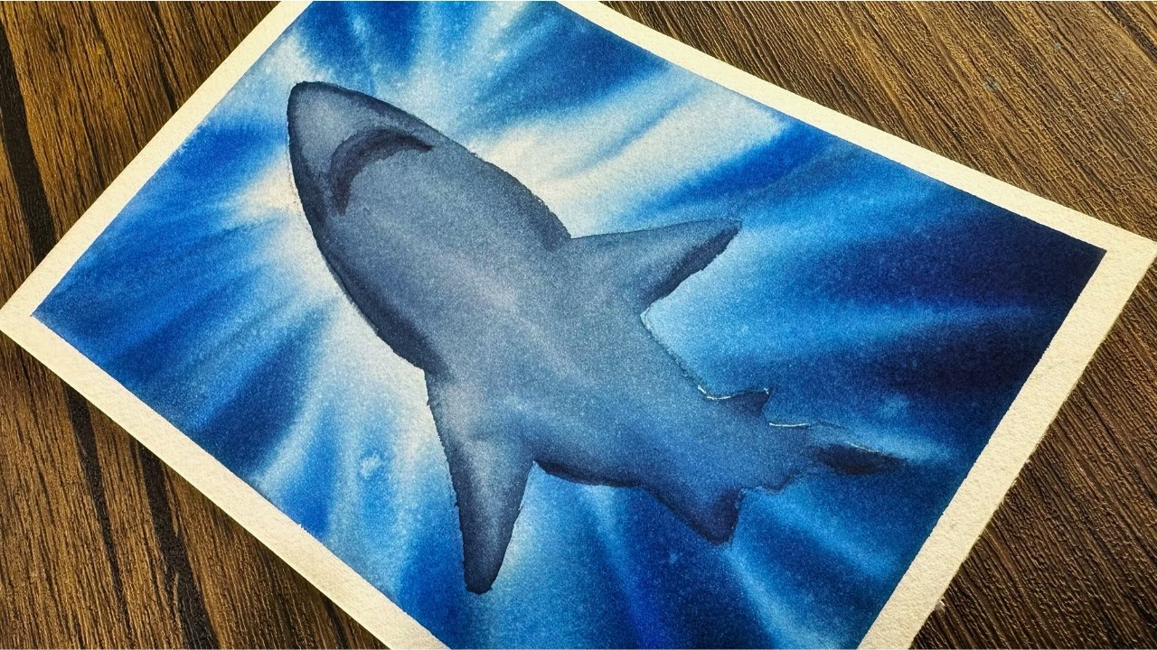 How To Paint an Easy Shark Scene for Beginners