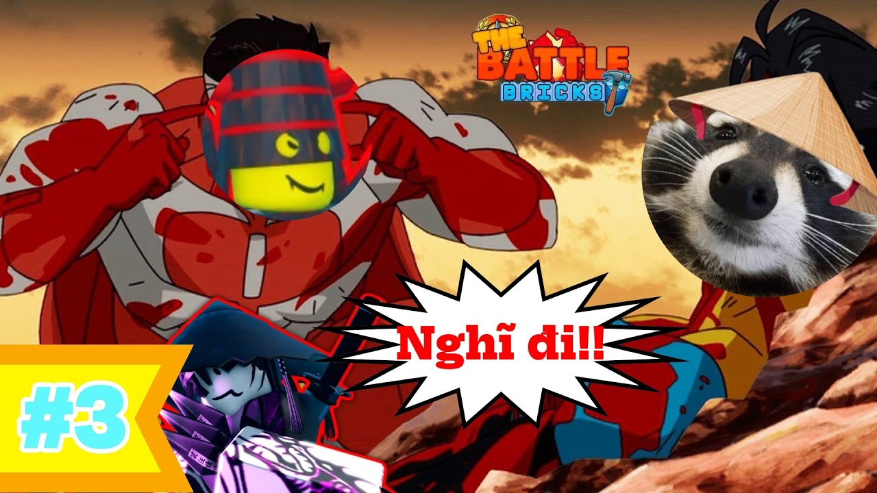 Lần đầu tiên tôi gục ngã!! | Gấu Mèo chọi gạch #3 | The Battle Bricks | Roblox