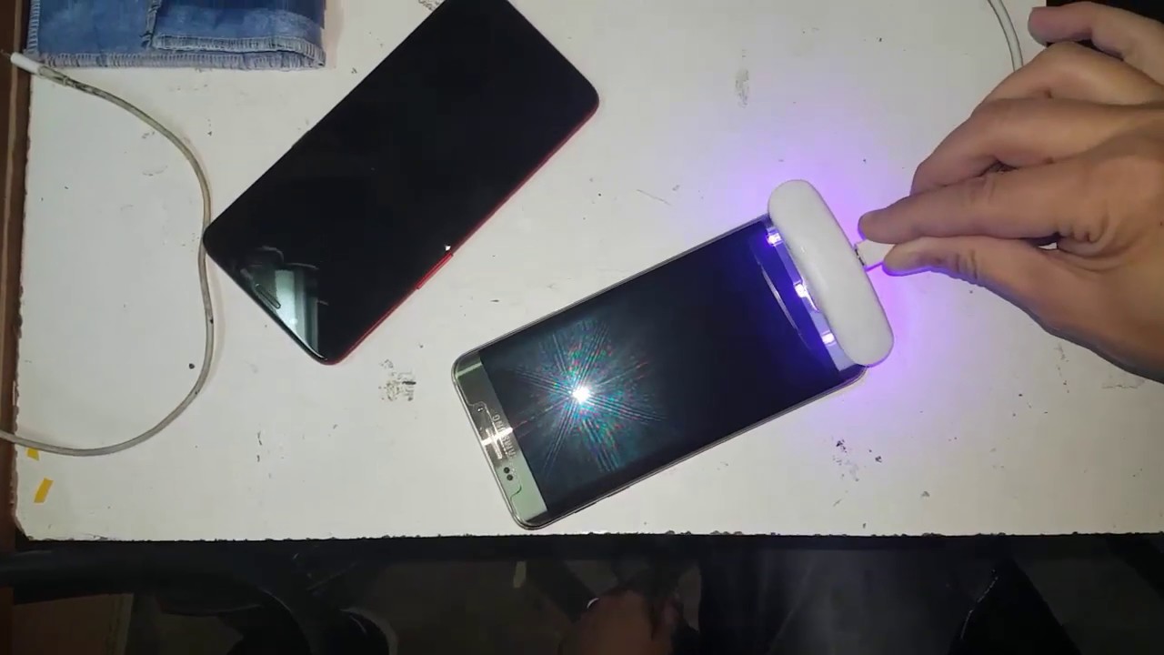 dépose l'incassable UV glass pour samsung s6 edge plus تركيب زجاج حماية شاشة