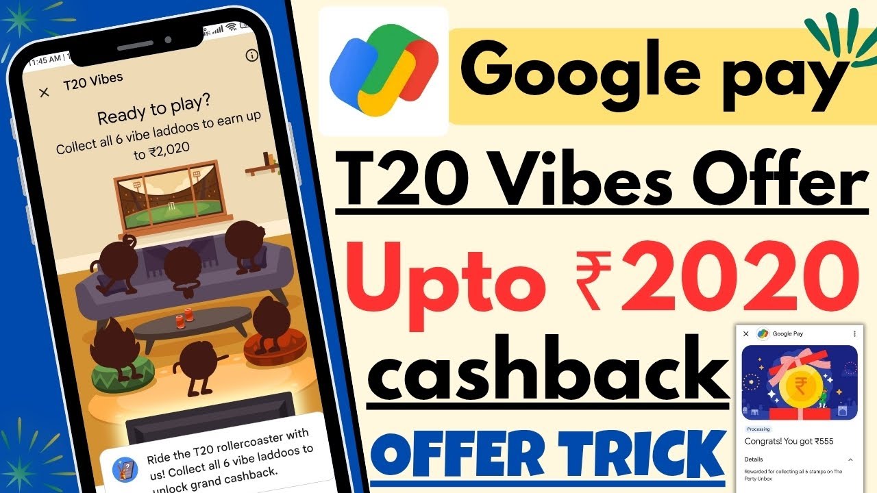 G-pay T20 Vibes Upto ₹2020 Cashback Offer // Google Pay Laddoo Offer 2026 // gpay new offer 