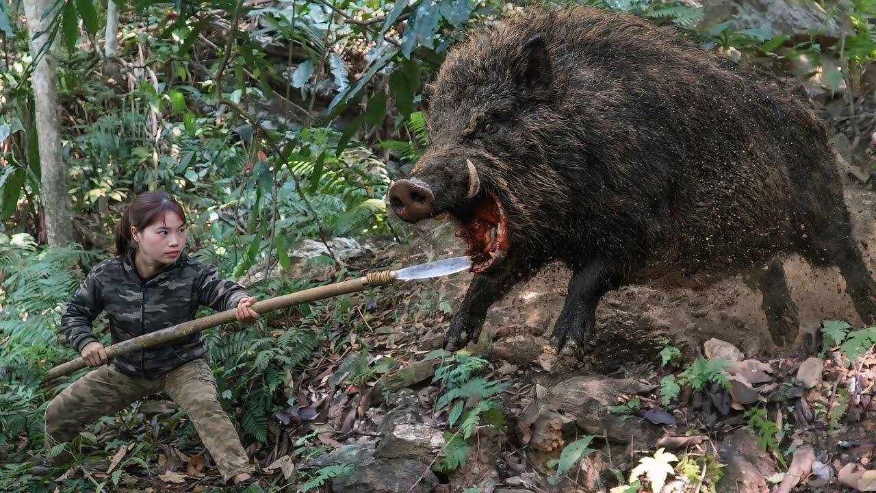 Skills to make traps to hunt wild boars, survival in the wild, survival alone
