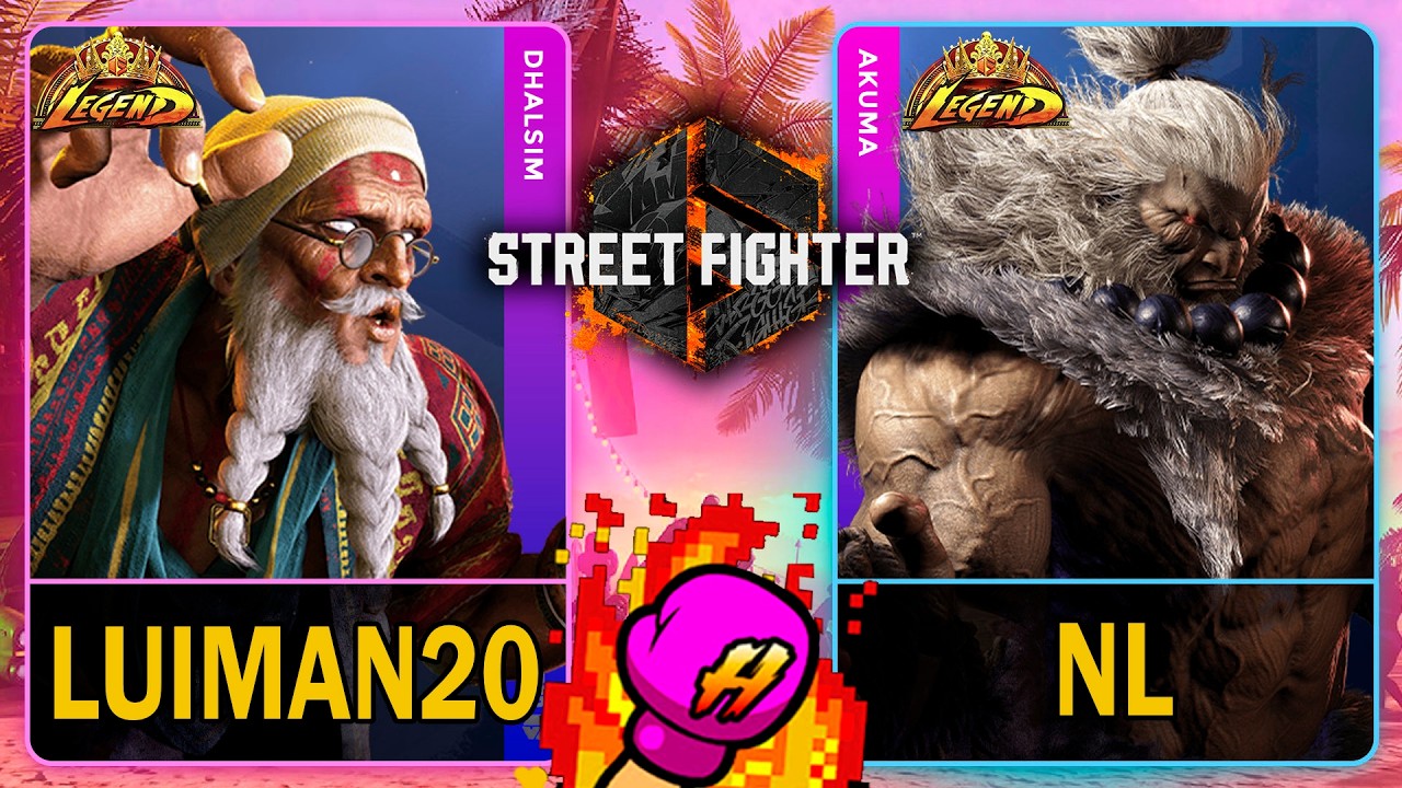 SF6 LuiMan20 (DHALSIM) VS NL (AKUMA)🥊Street Fighter 6🥊スト6🥊4K 60ᶠᵖˢ