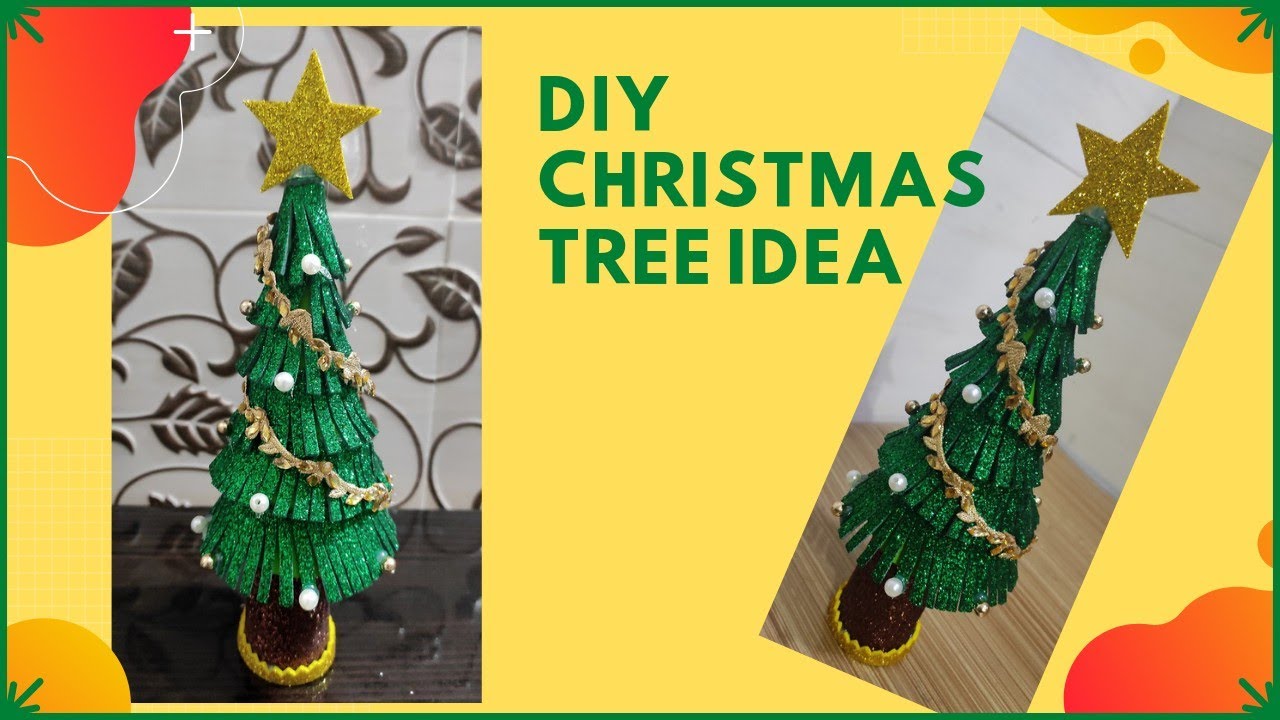 how to make Christmas tree with glitter foam sheet#ytshort#shorts