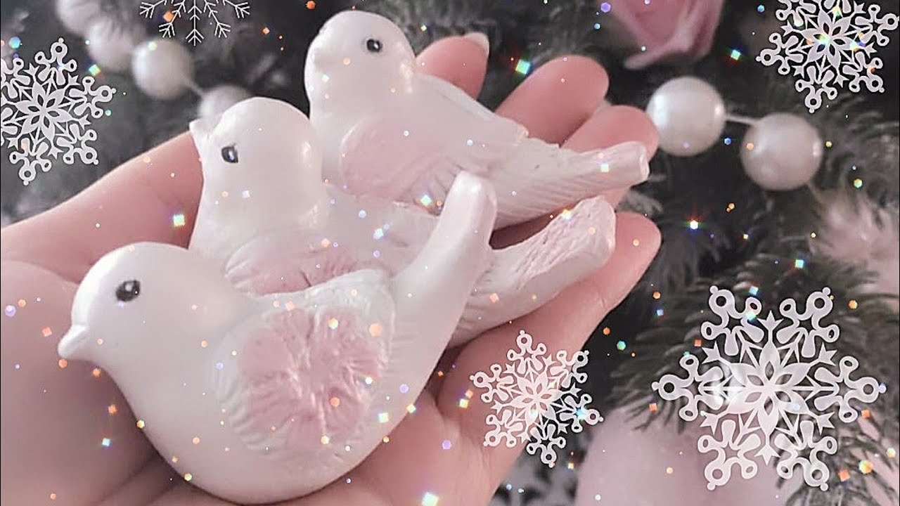 Новогодние птички из фольги и глины/Ёлочные игрушки своими руками/Новогодние поделки/DIY