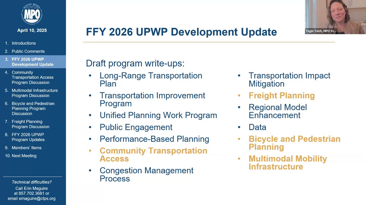 Unified Planning Work Program Committee: April 10, 2025