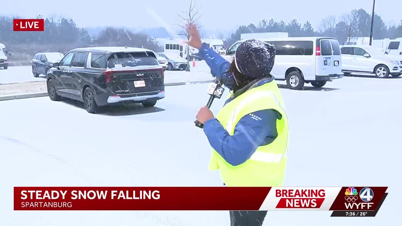 Beautiful snow in Spartanburg, South Carolina