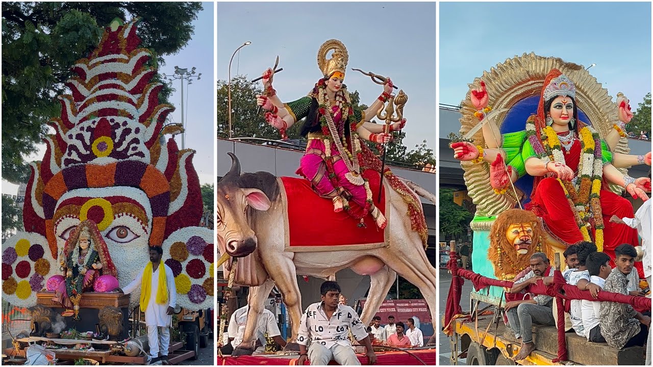Durga Mata Nimajjanam At Tankbund 2025 | Durga Mata Rani Nimajjanam Shobha Yatra At Tankbund Hyd