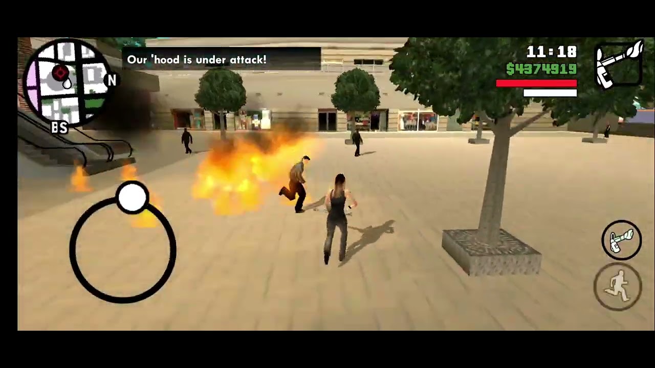 Michelle burns some pedestrians at Market Mall | GTA: San Andreas