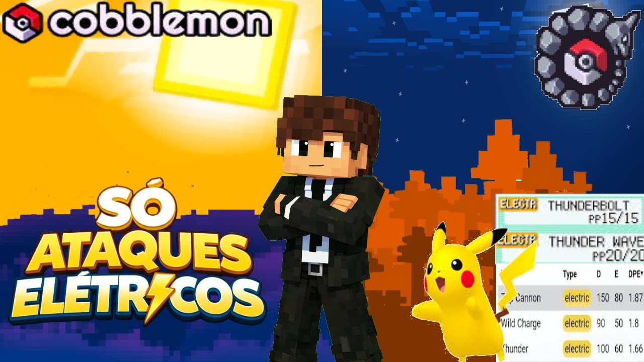 DESAFIO IMPOSSÍVEL? ZERANDO COBBLEMON SÓ COM MOVES ELÉTRICOS |ENFRENTANDO SURGE E SEU LACAIOS LIVE 3