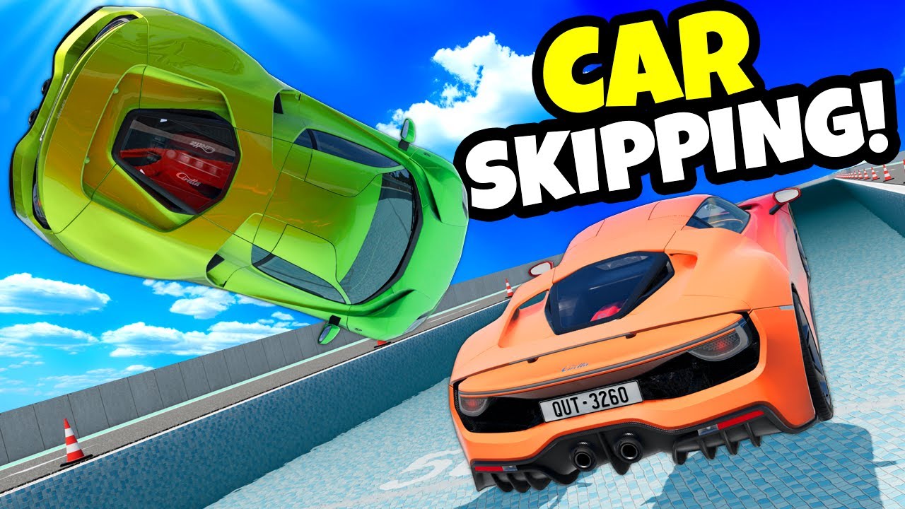 Skipping EXPENSIVE Cars Across Water Challenge in BeamNG Drive Mods!