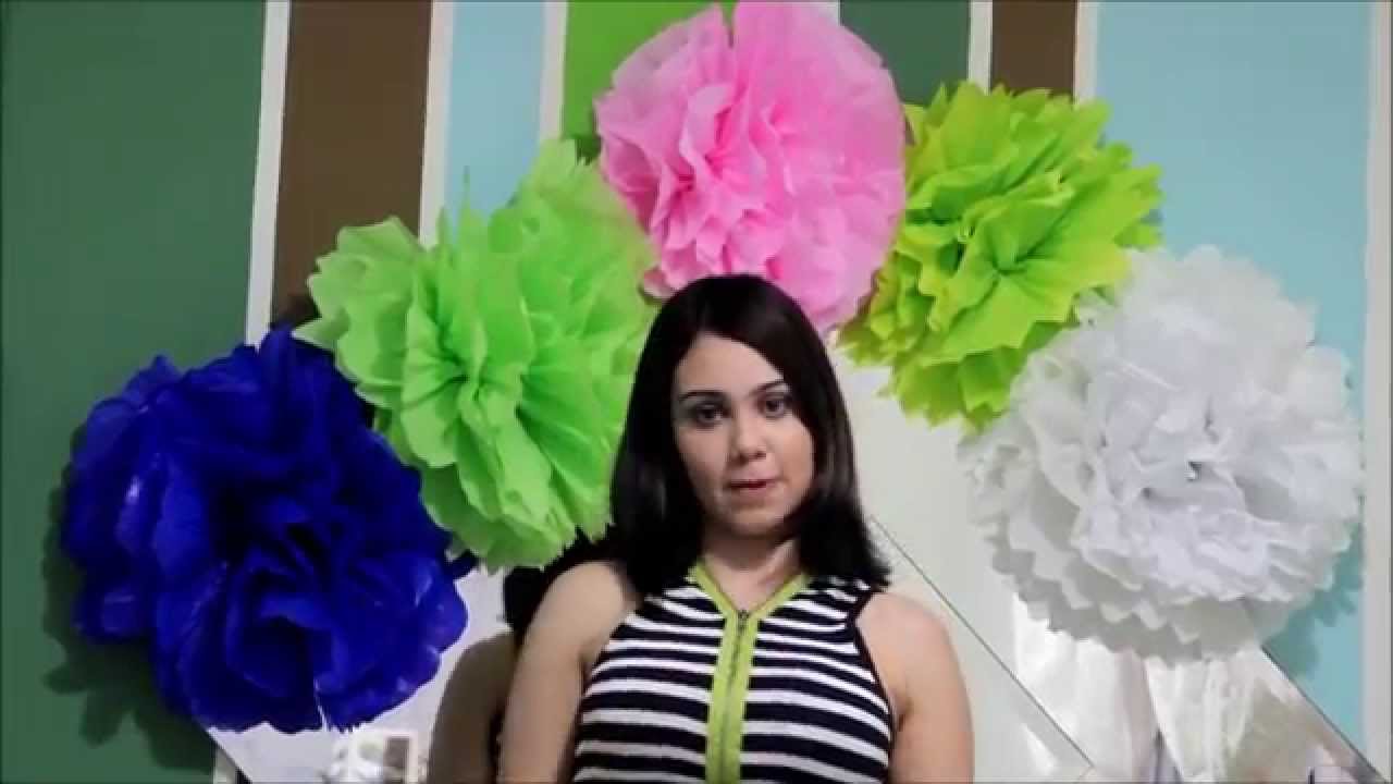 Como fazer flor de papel de seda/crepom