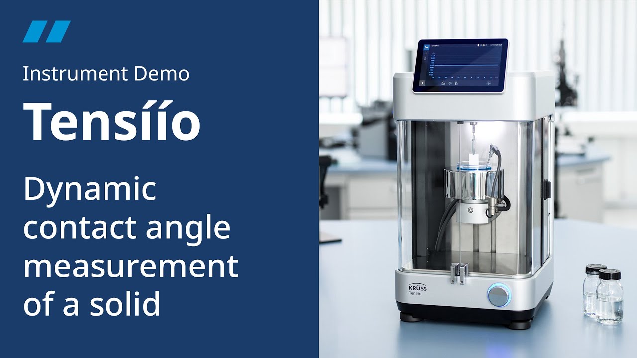 Dynamic contact angle measurement of a solid | Tens&iacute;&iacute;o Instrument Demo