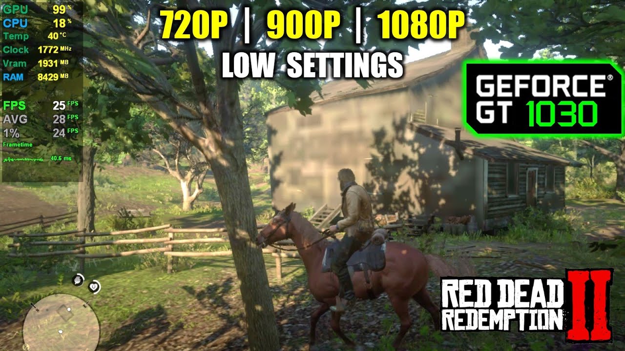 GT 1030 | Red Dead Redemption 2 — 1080p, 900p, 720p (оптимизировано)