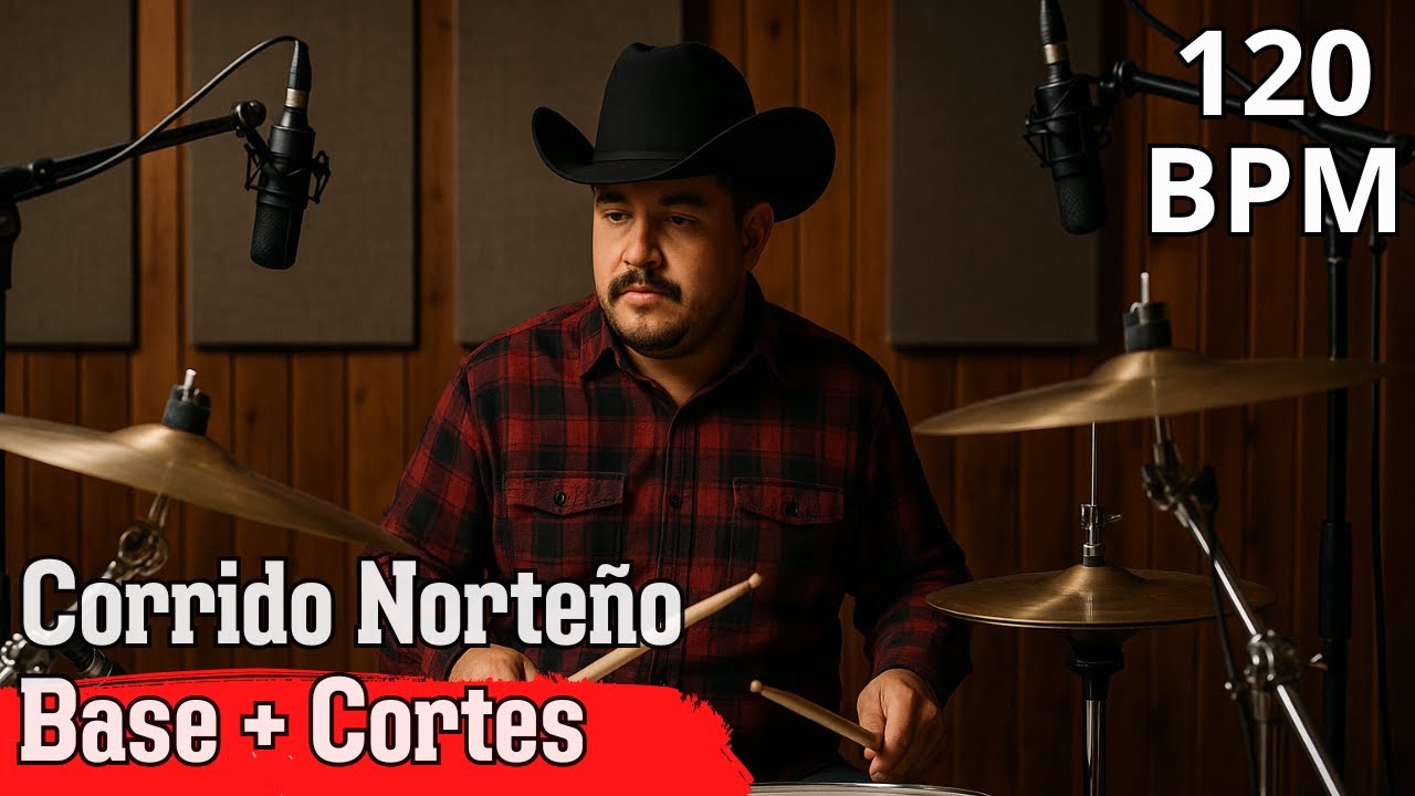 🥁 Base BATERÍA Estilo CORRIDOS NORTEÑOS | Cambios + Cortes | PISTA Rítmica [120 BPM⏲] - TallaRecords