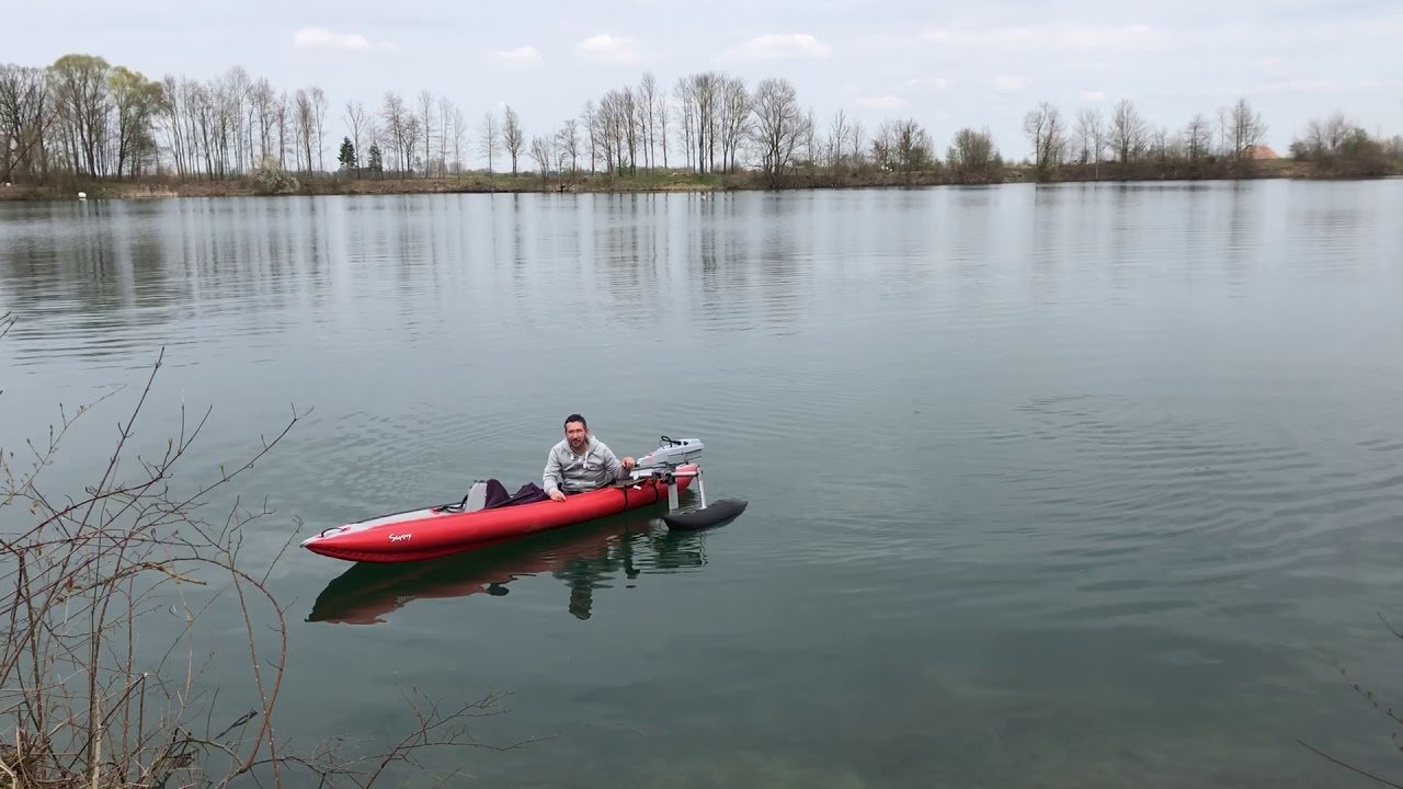 Torqeedo 1103 c mit Grabner Ausleger an Kanu / Kanu mit Motor