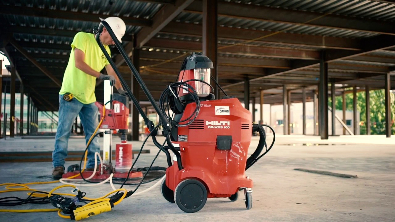 DEMO the Hilti DD-WMS 100 water management system for making diamond coring easy