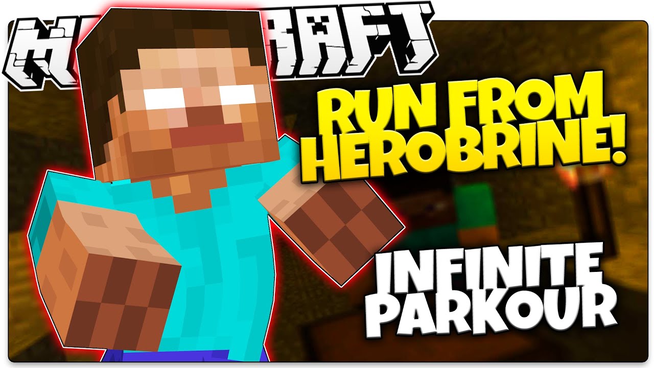 Minecraft | RUN FROM HEROBRINE! | Minecraft Infinite Speed Parkour (Minecraft Custom Parkour Map)
