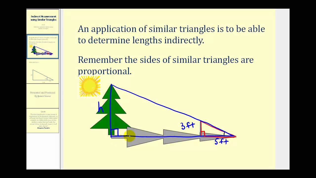 Indirect Measurement Using Similar Triangles