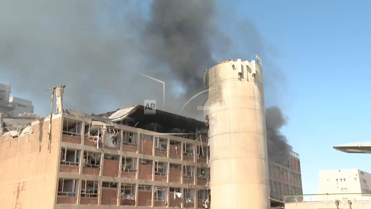 Smoke billows from hospital in southern Israel that was hit by Iranian missile