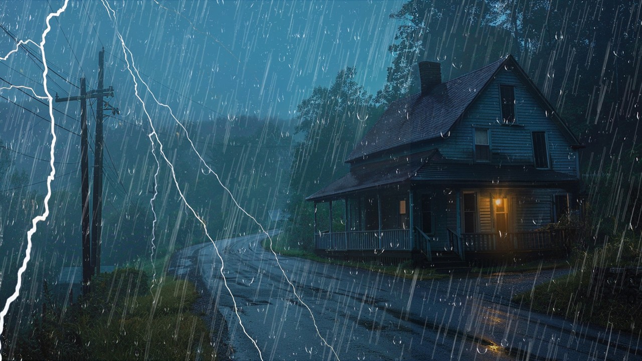 🌩 Lluvia Fuerte y Truenos Poderosos – Duerme en 3 Min y Vence el Insomnio Esta Noche