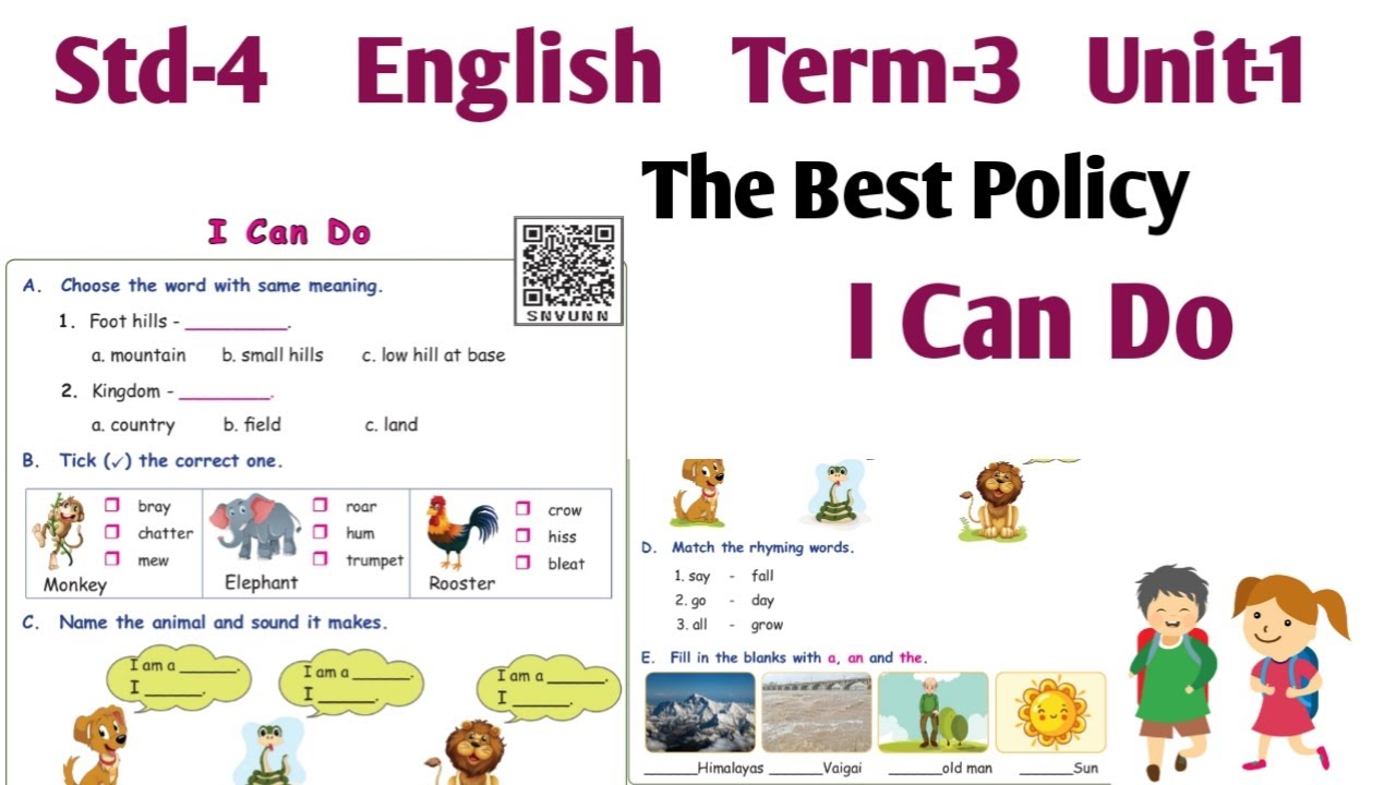 I Can Do 4th Std English Term 3 Unit 1 | The Best policy | Samacheer Kalvi 4th Standard English