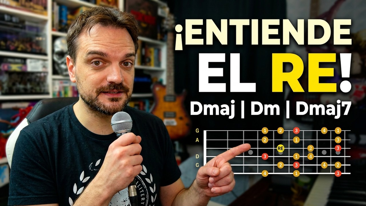 🎸 ¡ENTIENDE los ACORDES de una vez! 🔥 Nunca más te perderás (Forma de RE) 🎶