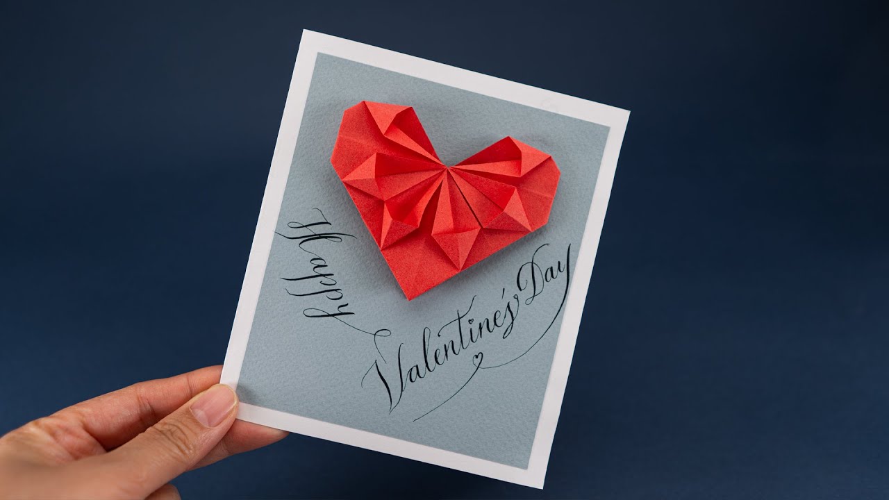 Paper Heart Origami - Easy Valentine’s Card - Valentine's Day Card Ideas