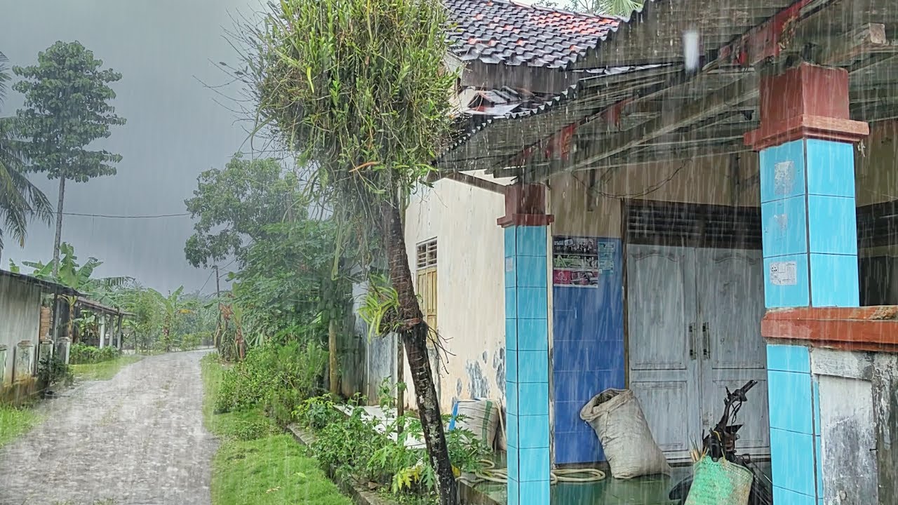Village Rain at Morning | Peaceful Countryside Sounds for Relaxation and Positive Energy