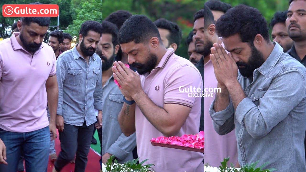 #JrNTR and #NandamuriKalyanram paid their respects at NTR Ghat on the occasion of #NTRJayanthi