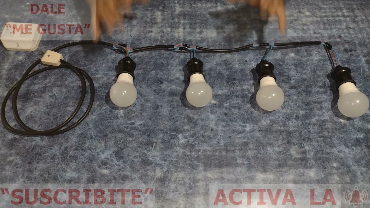 COMO INSTALAR 4 LAMPARAS A UN ALARGADOR O PROLONGACION ELECTRICA