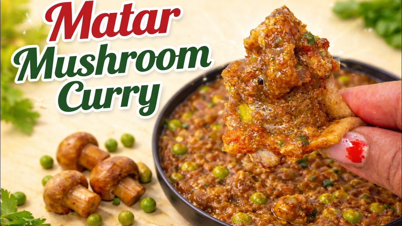 Itni Swadisht Matar Mushroom ki Sabji Kabhi Nahi Khayi Hogi,,Butter Masala StyleMatar Mushroom Curry