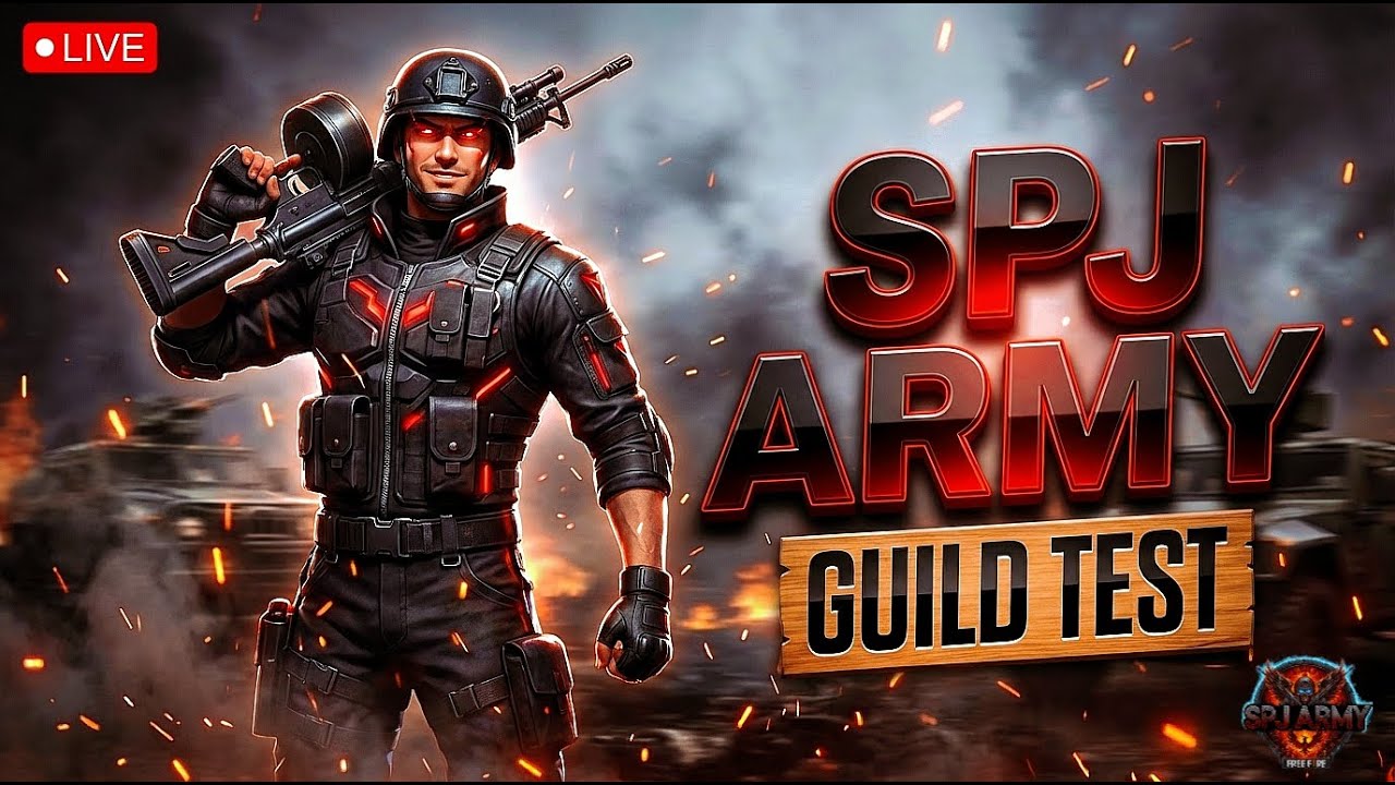 🔴 WELCOME TO SPJ ARMY 🪖 LIVE GUILD TEST 1 VS 4 #Live #FreeFire