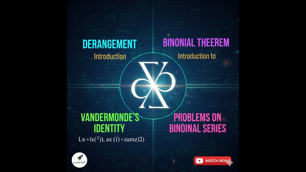 Derangement, Introduction to binomial, vandermonde's identity and problems on binomial series