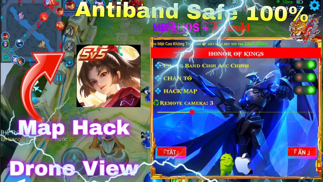 MAP HACK HONOR OF KINGS ANTIBAND SAFE CÂN TỐ CHƠI ACC CHÍNH CHỐNG QUÉT LEO RANK MỚI NHẤT