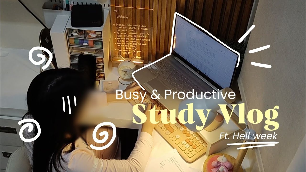 Busy & Productive Study Vlog 💻 Lots of Writing, Hell week, Cramming