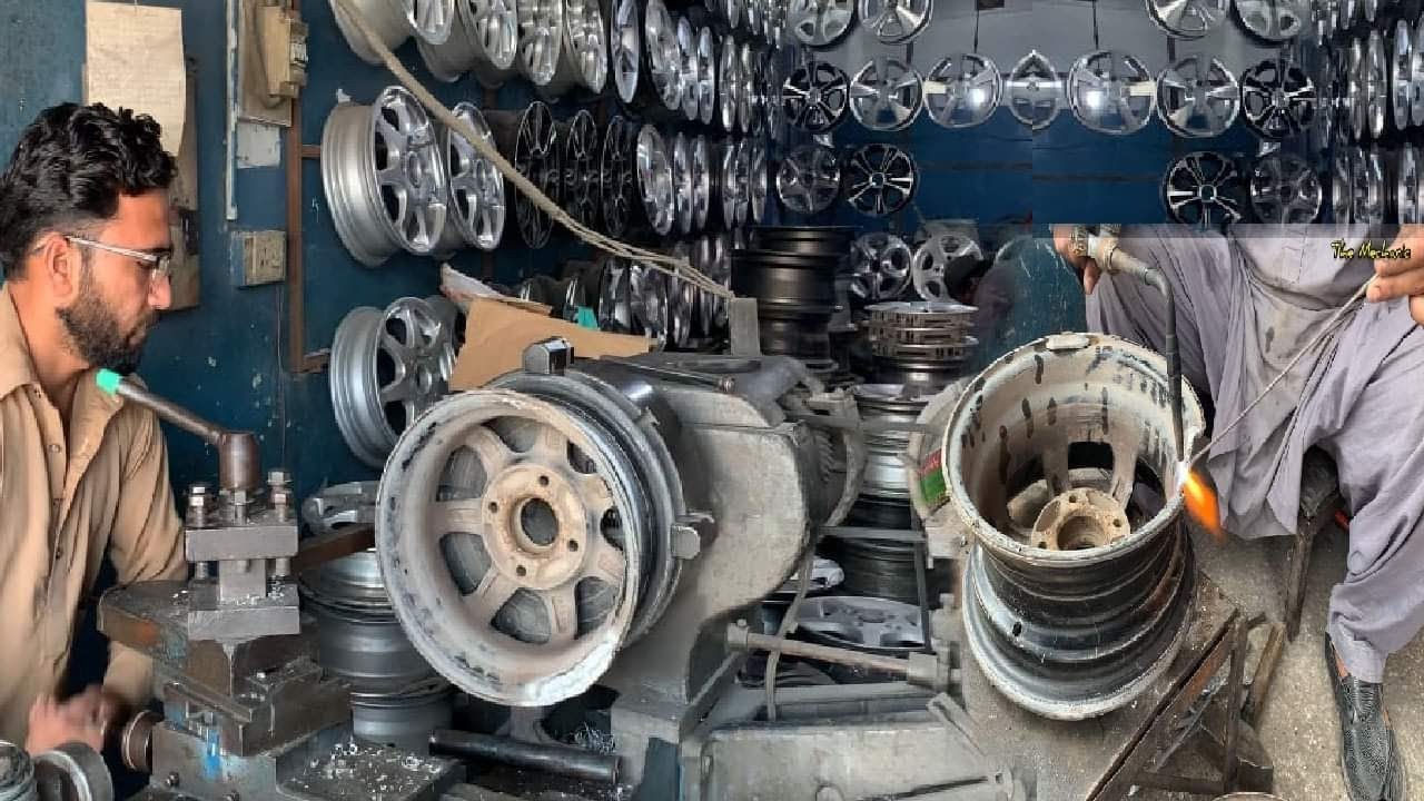 How to Rebuild Bent & Broken Alloy Wheel of Car | Alloy Wheel Restoration | Wheel Rim Straightening