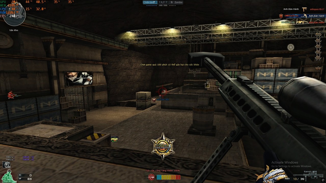 Shoot the zombie with barrett M99 4k60fps remaster CF 2010