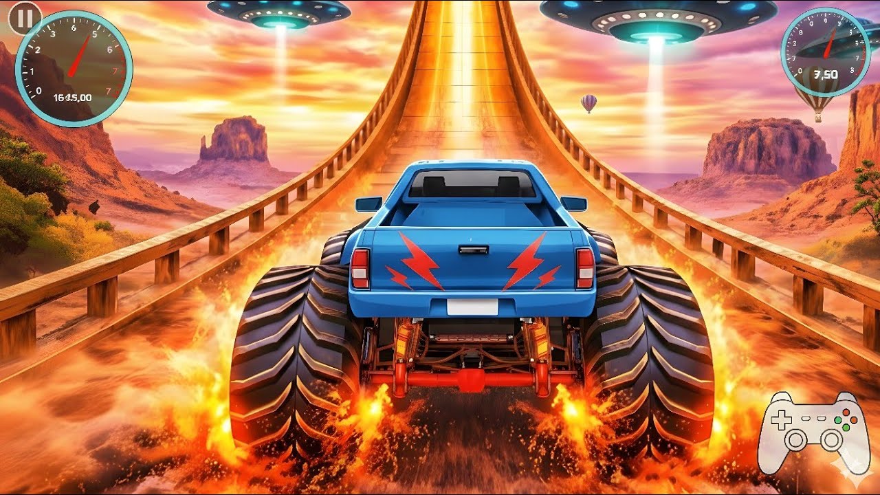 Mega Ramp Challenge! 🤯 Super Crazy GT Monster Truck Racing Stunts | Android Gameplay