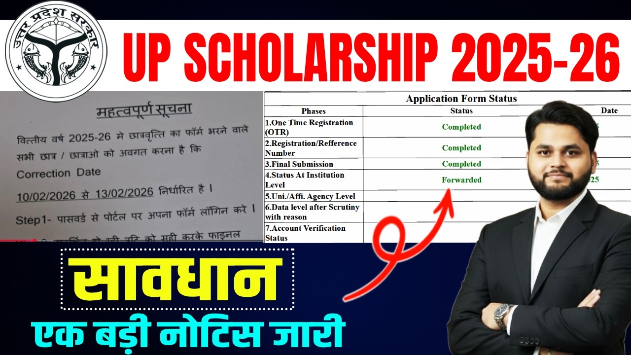 UP Scholarship Latest News Today | UP Scholarship 2025-26 Payment Status Big Update | UP Scholarship