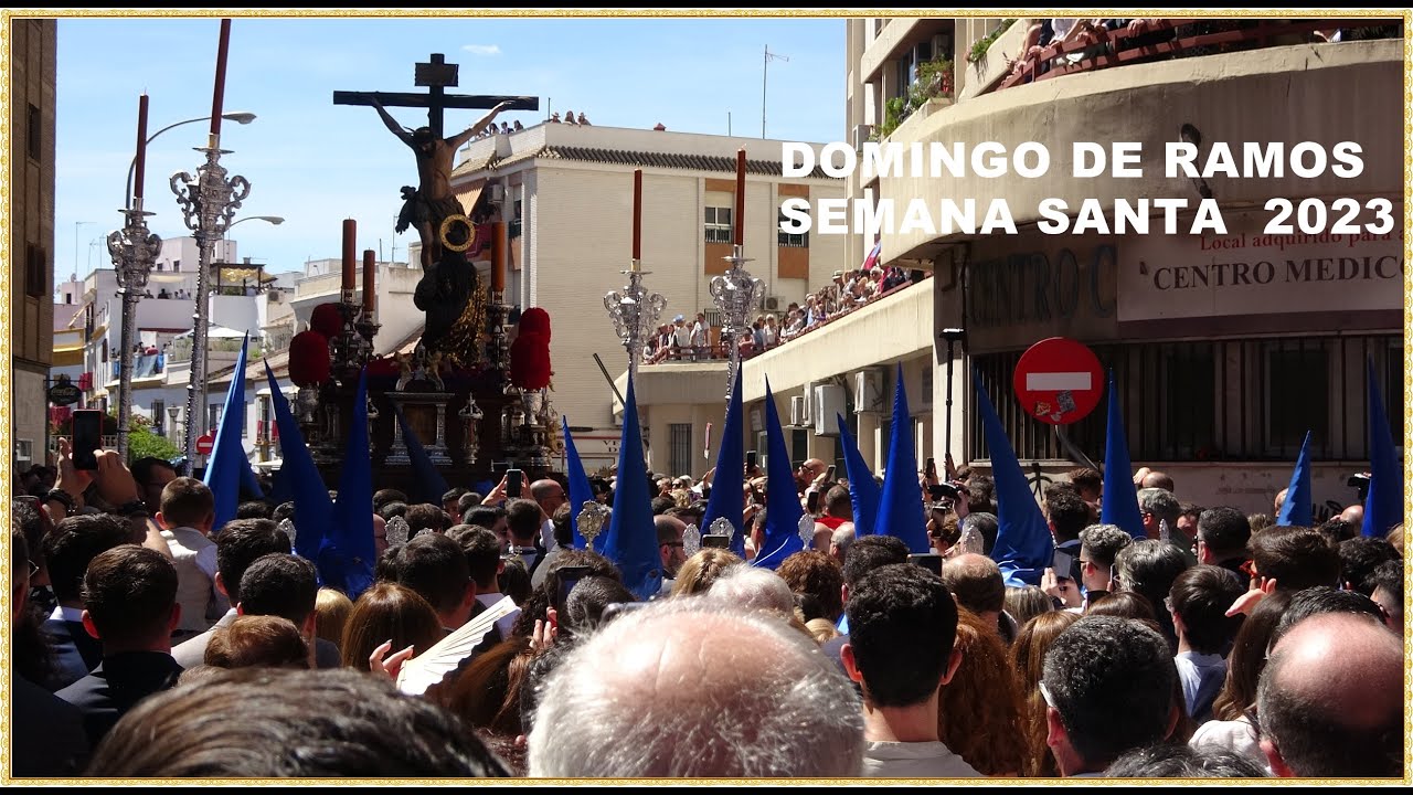 4K - STMO CRISTO DE LA BUENA MUERTE LA HINIESTA 2023 EN SU BARRIO SEVILLA SEMANA SANTA