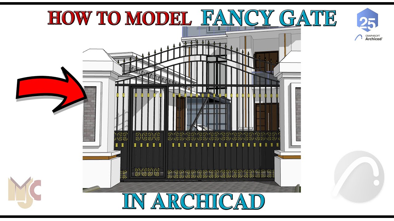 CREATE FANCY GATE IN ARCHICAD #archicad #gate #fancygate #fence