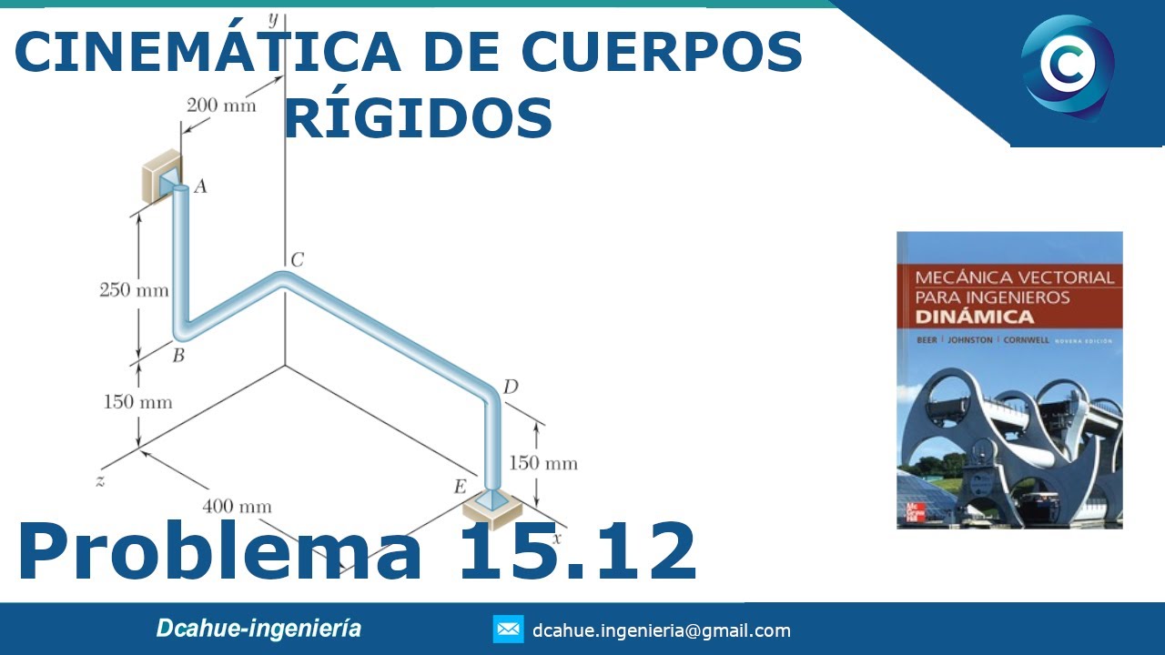 CINEMÁTICA DE CUERPOS RÍGIDOS | VELOCIDAD EN EL PLANO |  DINÁMICA | BEER | EJERCICIO 15.12
