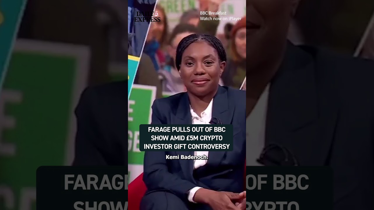 Nigel Farage pulled out from a BBC show amid reports he received a &pound;5m gift from a crypto investor 🔴